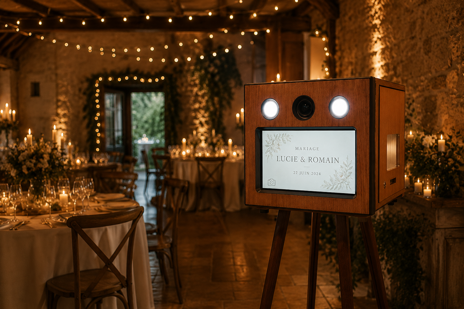 Borne photo en bois Selfish Photobooth